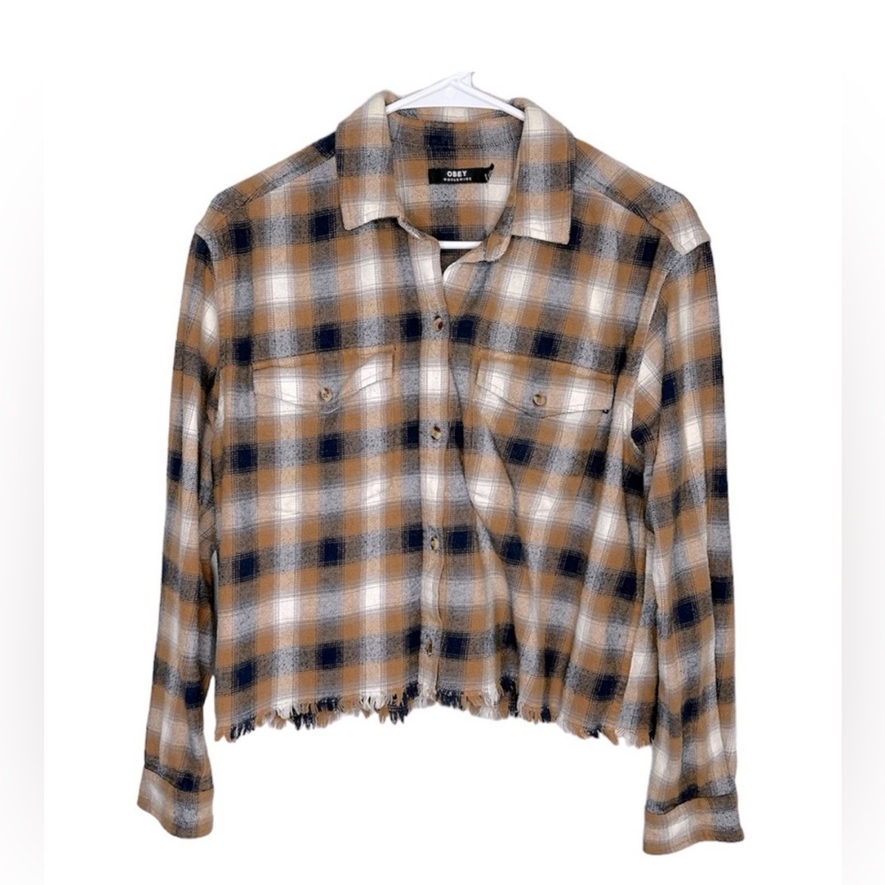 OBEY Cropped Flannel Shirt